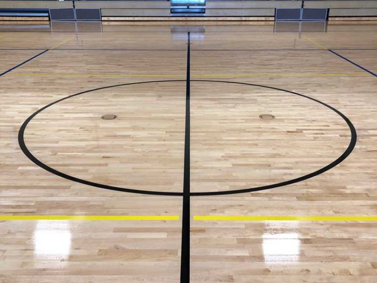 Basketball Court Wood Floor Installation on December 16, 2019 • US